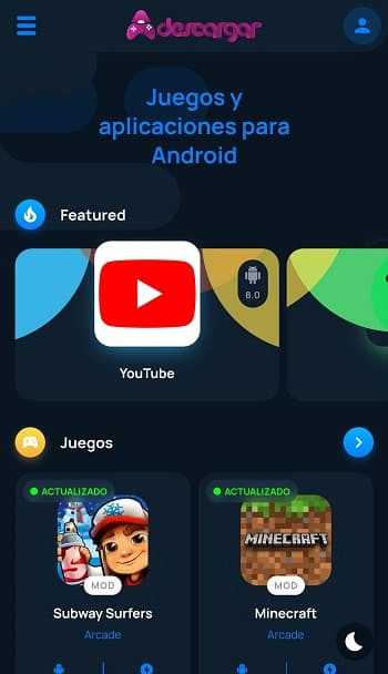 Adescargar.Online APK download interface