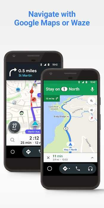 Android Auto navigation interface