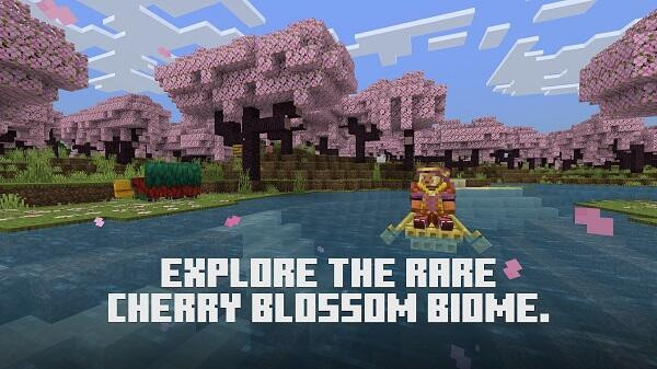 Cherry blossom forest in Minecraft