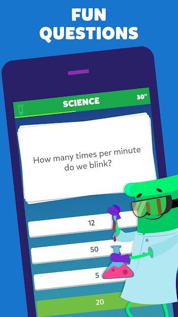Data-driven Trivia APK app interface showcasing diverse question themes