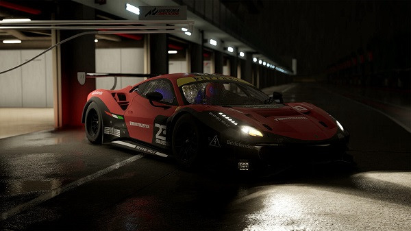 Detailed sports cars racing on the track