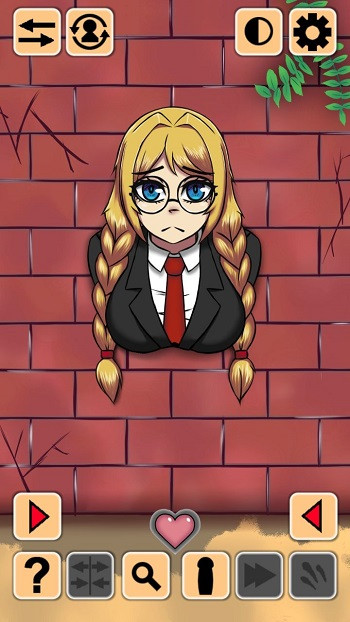 Emma trapped behind the wall
