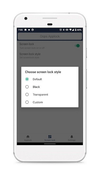 Illustration of the installation process for Oops Applock