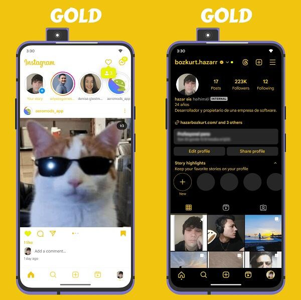 Instagram Aero premium features