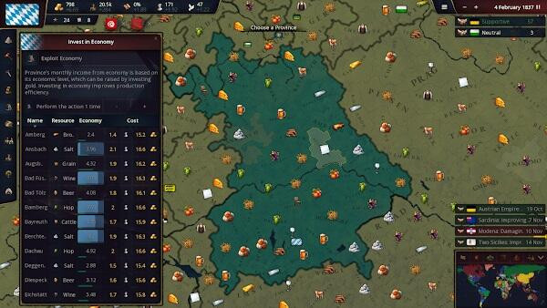 Interactive strategy on Age of History 3 mobile