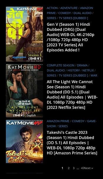 KatmovieHD Mobile App Interface