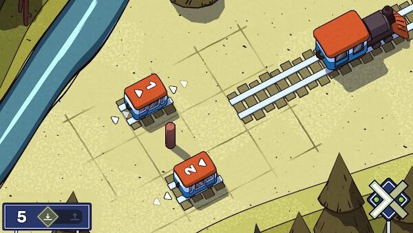 Railbound game illustration showcasing the beautiful art and train-track gameplay