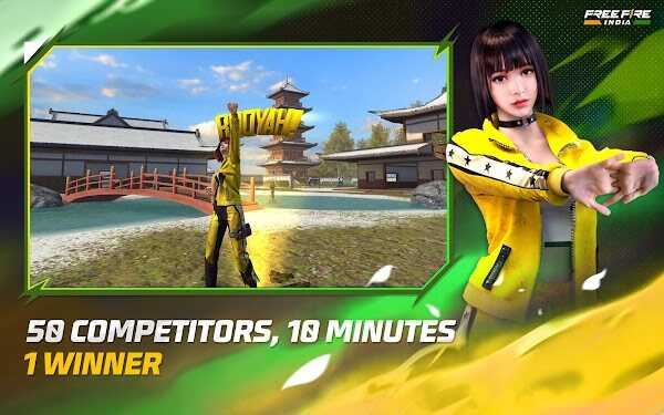 Screenshot of Free Fire India APK showing vibrant graphics