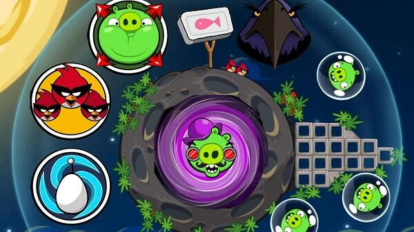 Space-themed level in Angry Birds