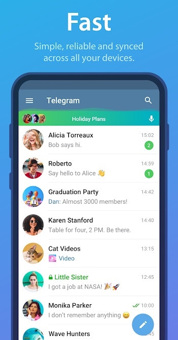 Telegram app logo and interface