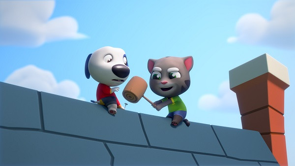 Upgrade your home and unlock new characters in Talking Tom Gold Run.