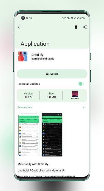 User-friendly interface of Droidify