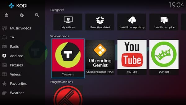 User-friendly Kodi interface on a mobile screen