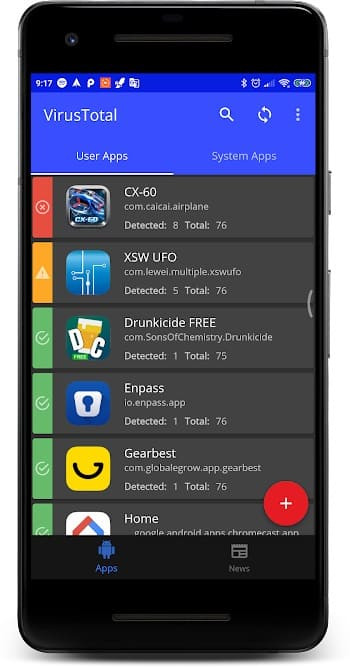 Virustotal APK Scanning Process