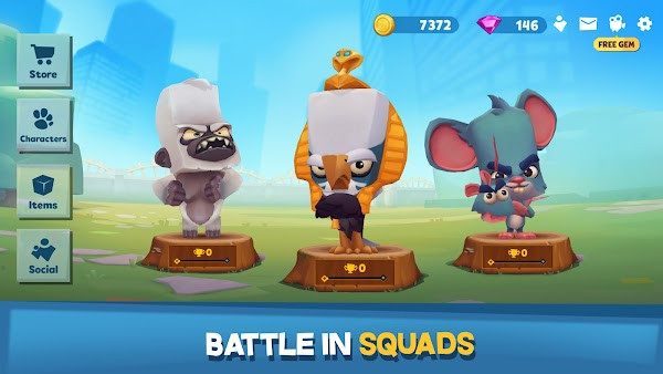 Zooba APK gameplay illustration featuring animal combat